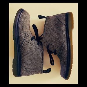 Grey herringbone Doc Martens hightops